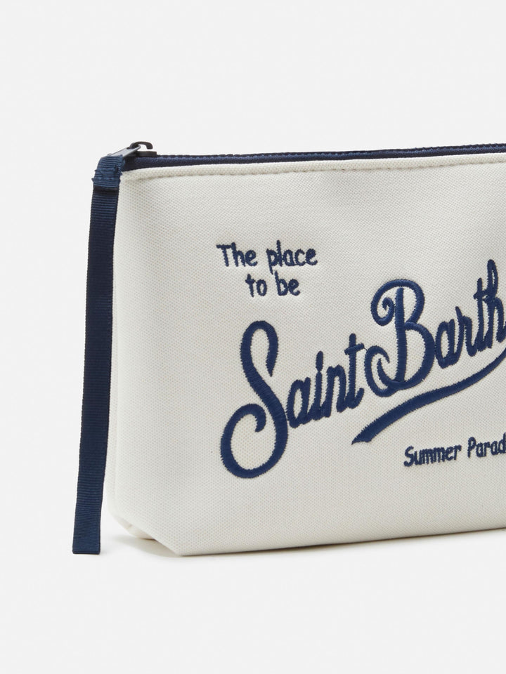 Aline white pouch with piquet effect