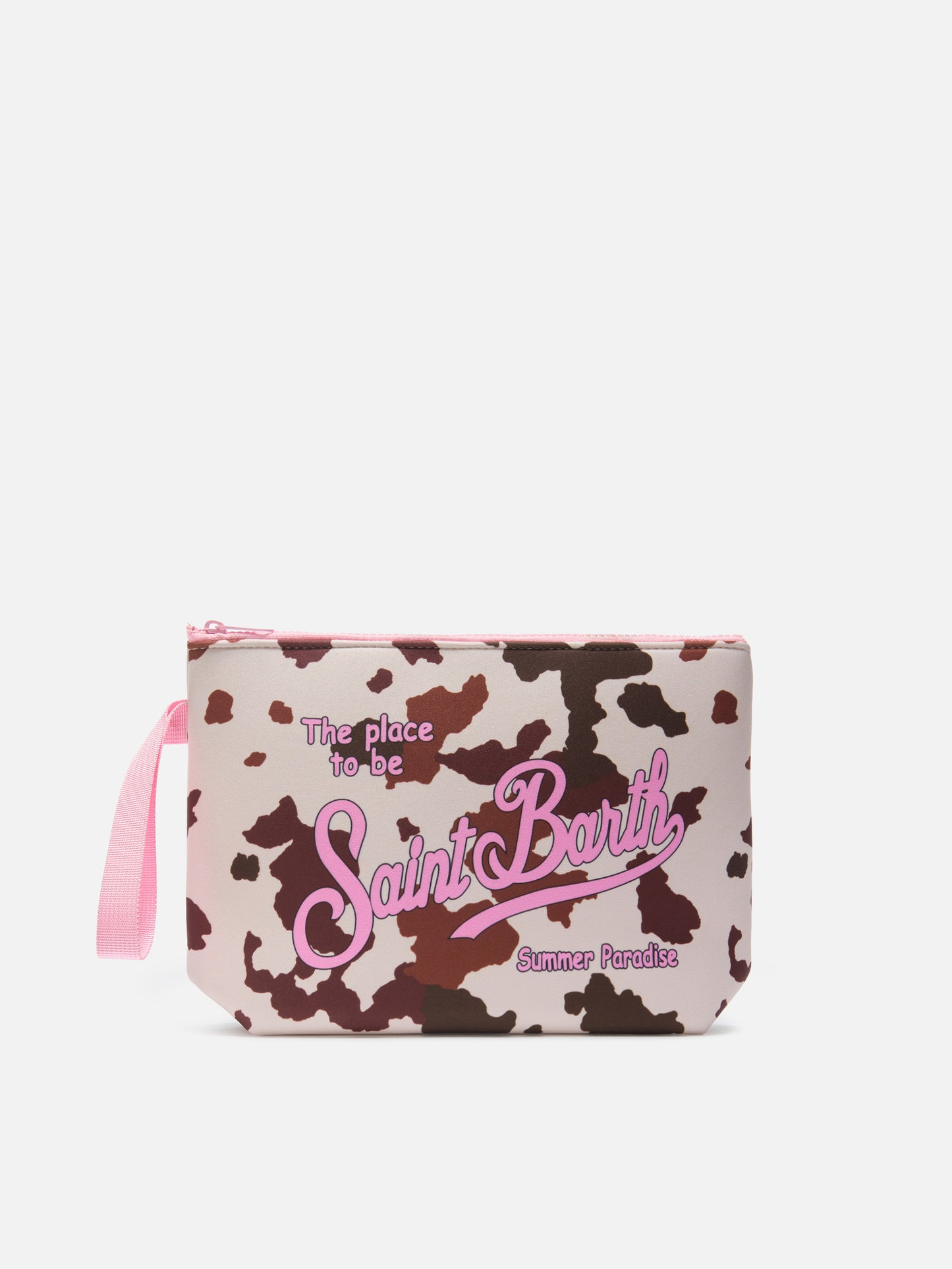 Pochette Aline in scuba con stampa animalier muccata