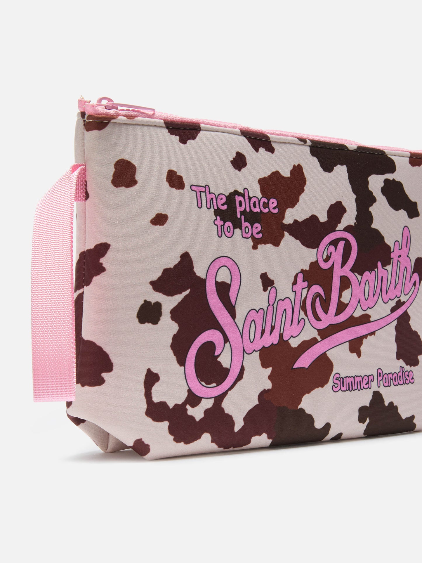 Pochette Aline in scuba con stampa animalier muccata