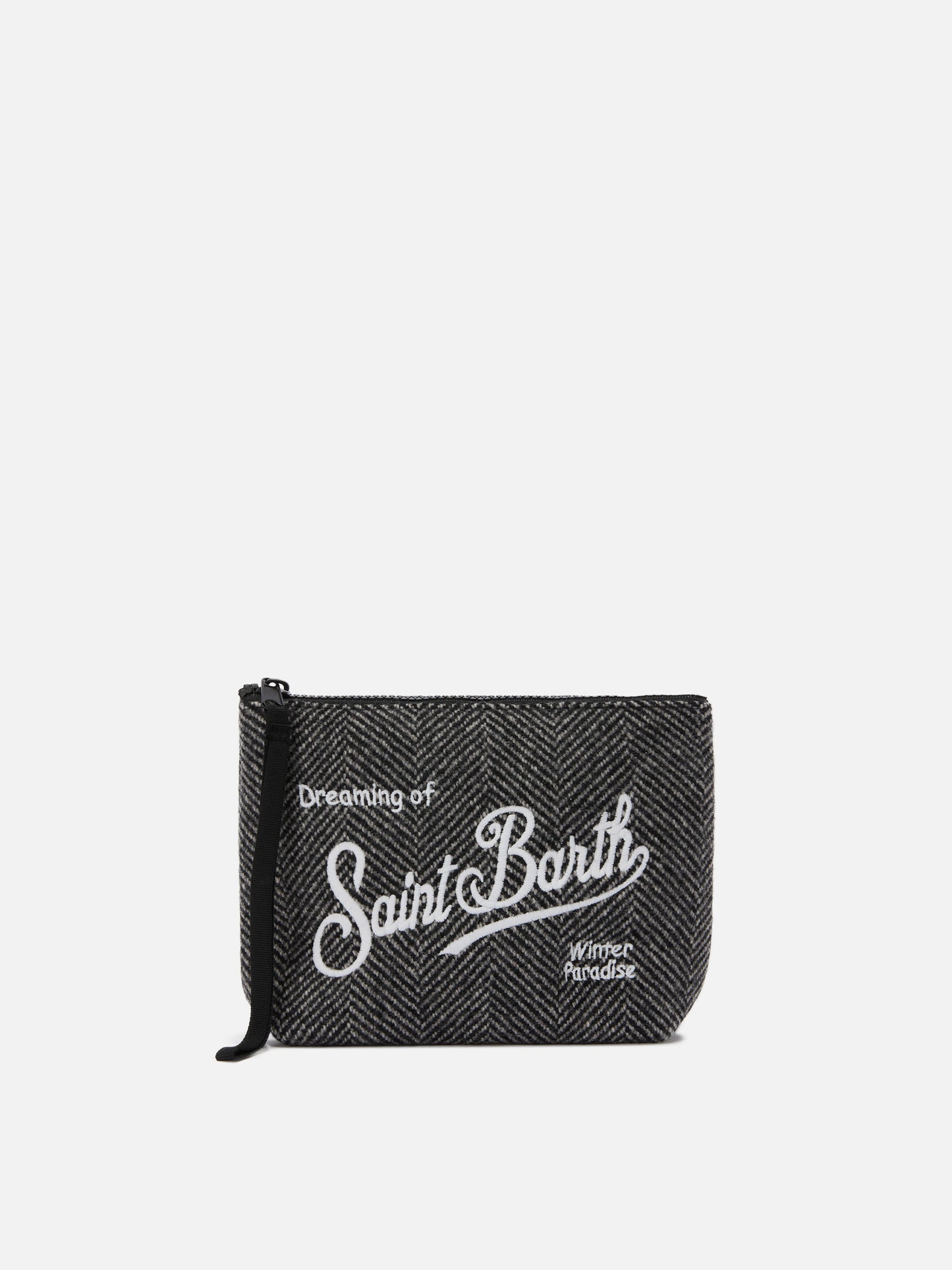 Pochette Aline Wool in misto lana spigato