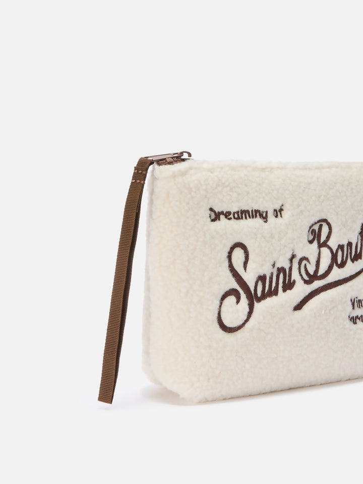 Aline Teddy Pouch in beige sherpa