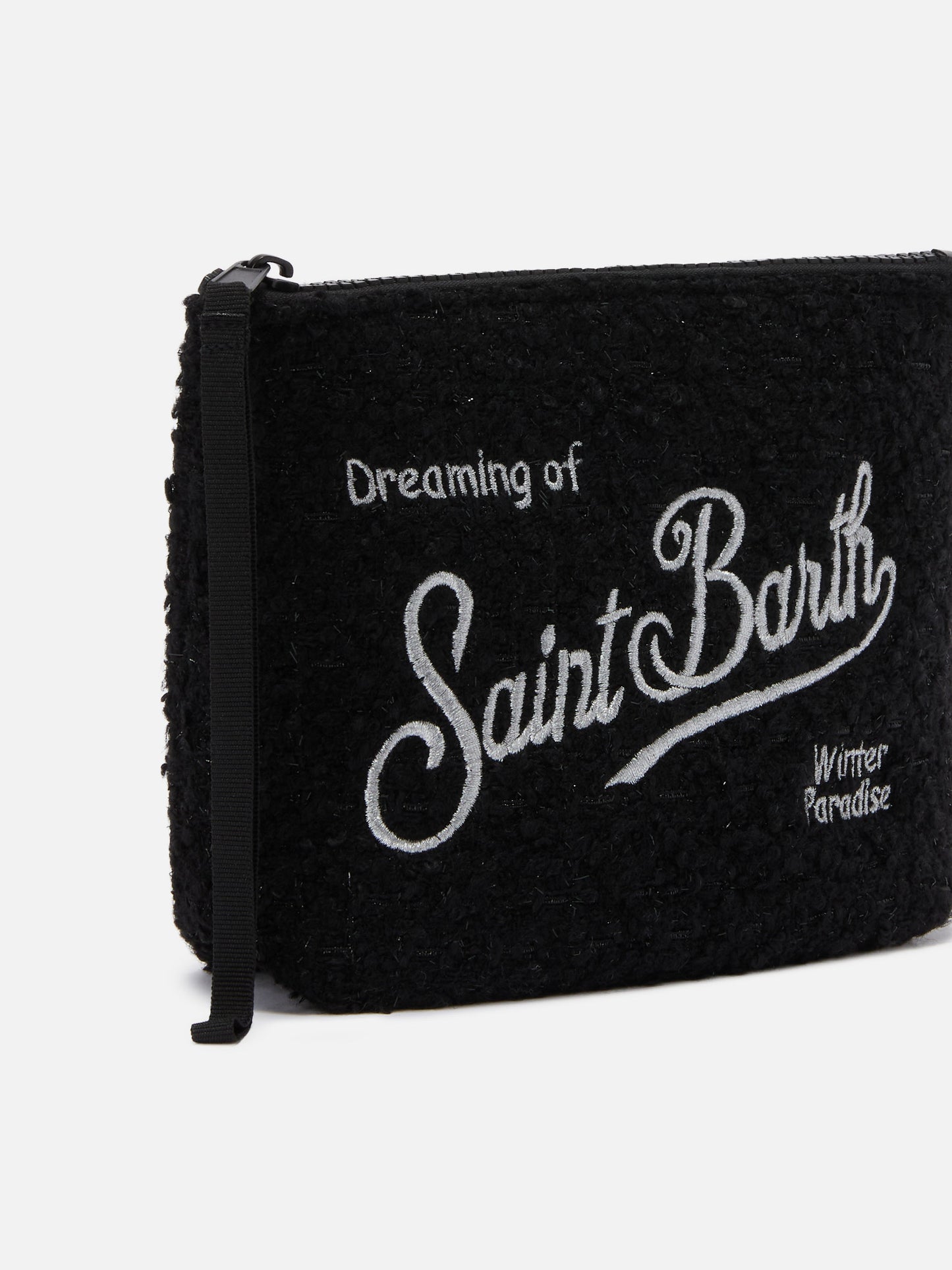 Aline Tweed Lurex-Etui in Schwarz