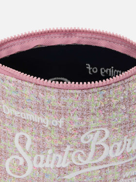 Aline Tweed Lurex-Beutel in Rosa