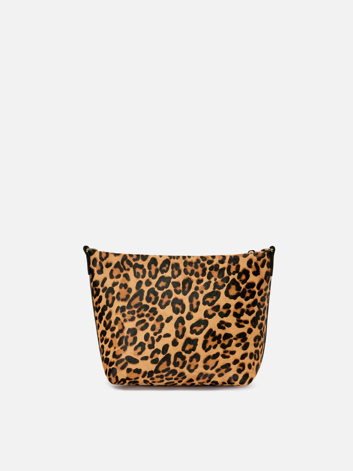 Bolso Aline en pelo de pony con estampado de leopardo y placa con logo de metal 