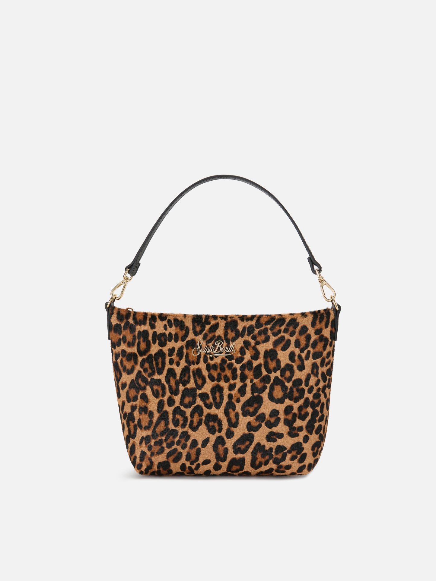 Borsa Aline in cavallino leopardato con placchetta logo