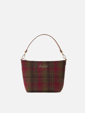 Aline shoulder bag with tartan pattern and leather handles