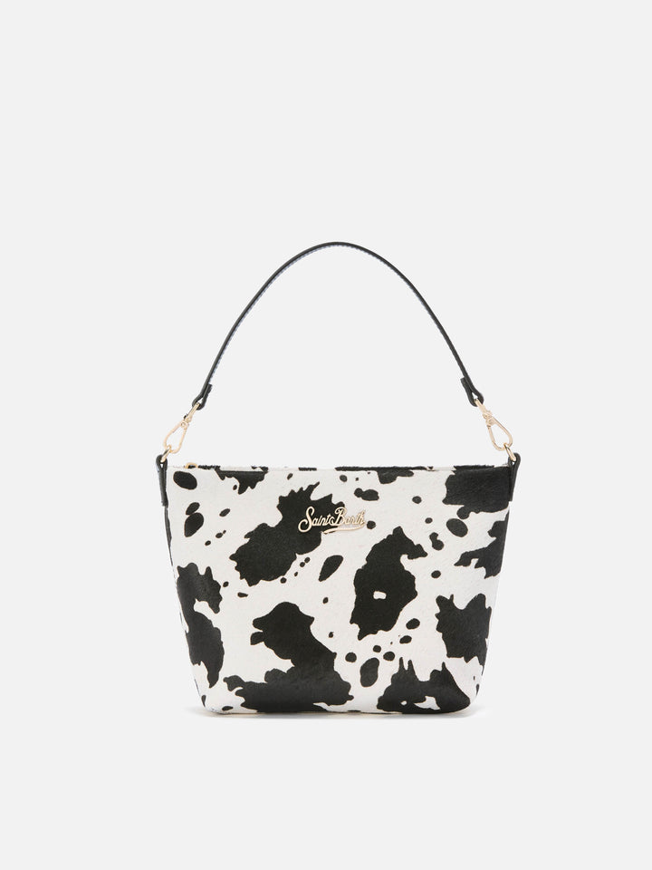 Borsa a spalla Aline Bag in pelle spazzolata e cavallino muccato