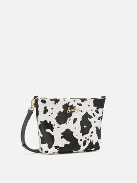 Borsa a spalla Aline Bag in pelle spazzolata e cavallino muccato