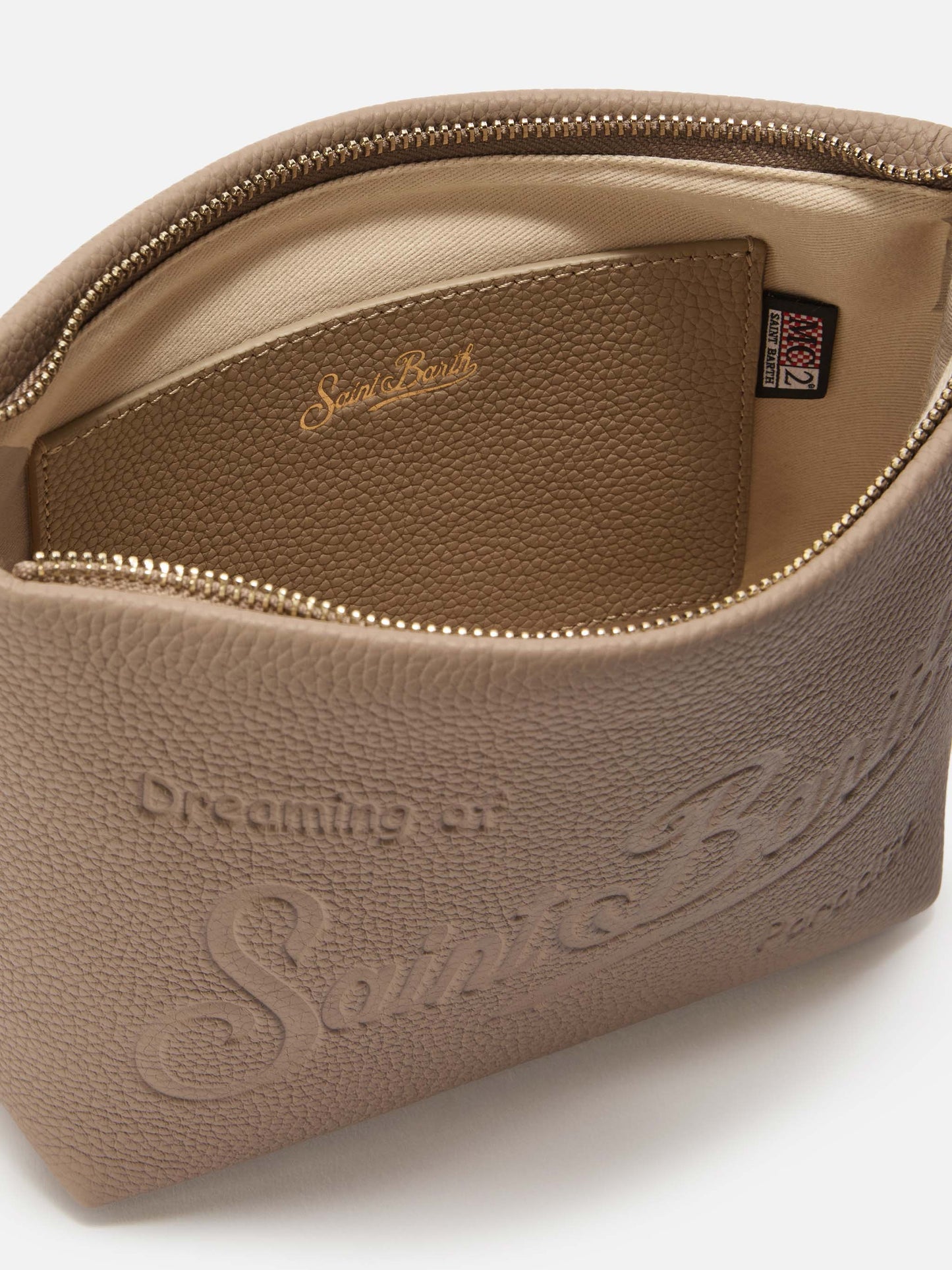 Borsa a spalla Aline Bag in pelle martellata nocciola