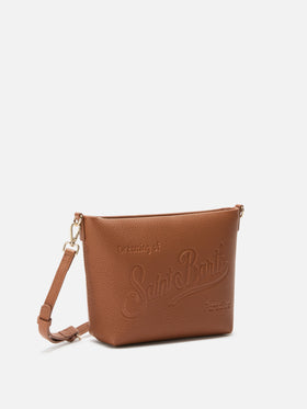 Aline Schultertasche aus gehämmertem Leder in Hellbraun