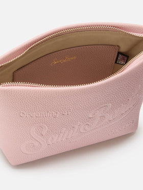 Aline Schultertasche aus gehämmertem rosa Leder