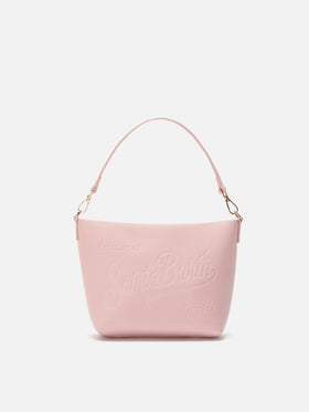 Aline Schultertasche aus gehämmertem rosa Leder