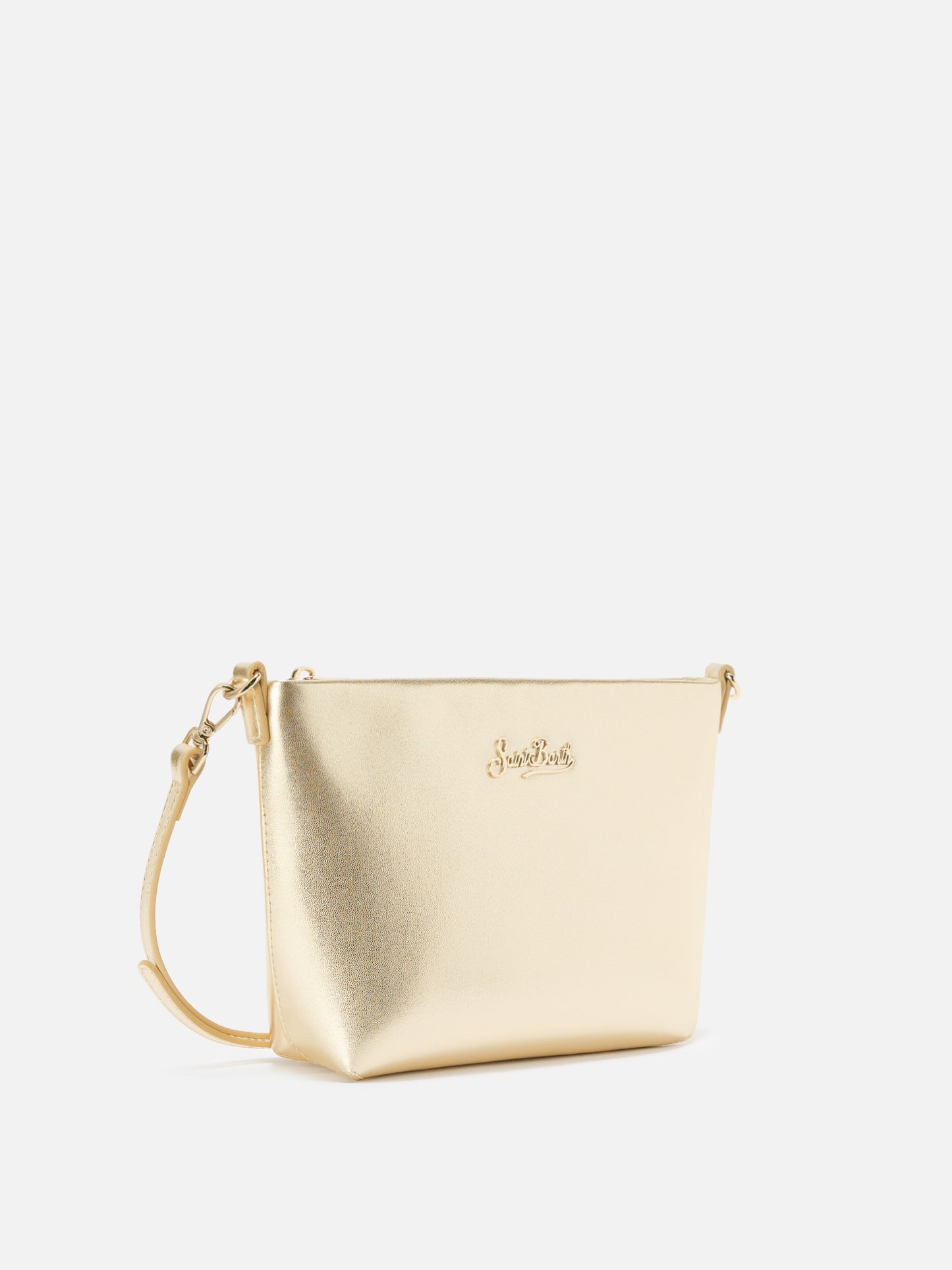 Borsa a spalla Aline Bag in pelle laminata oro