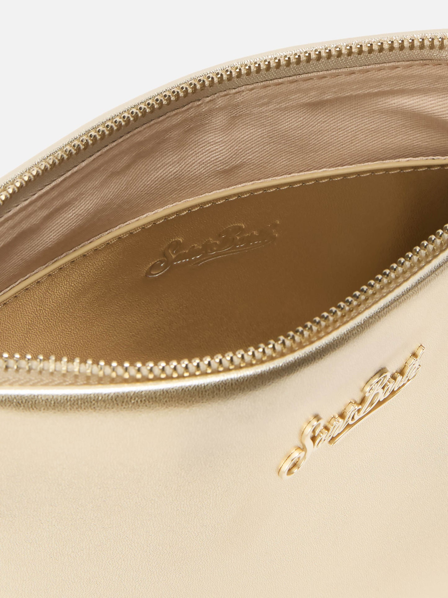 Borsa a spalla Aline Bag in pelle laminata oro