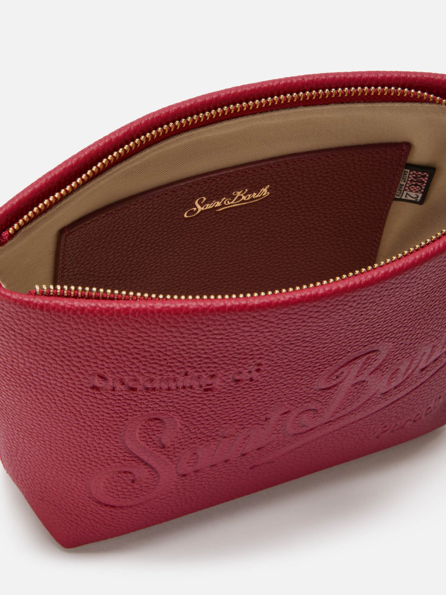 Aline Schultertasche aus gehämmertem bordeauxfarbenem Leder