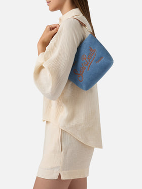 Sac Aline en denim avec détails en cuir 