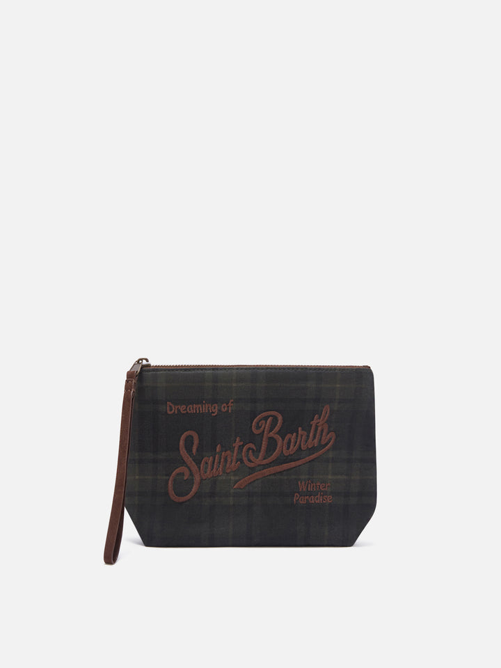 Aline ciré pochette à imprimé tartan 