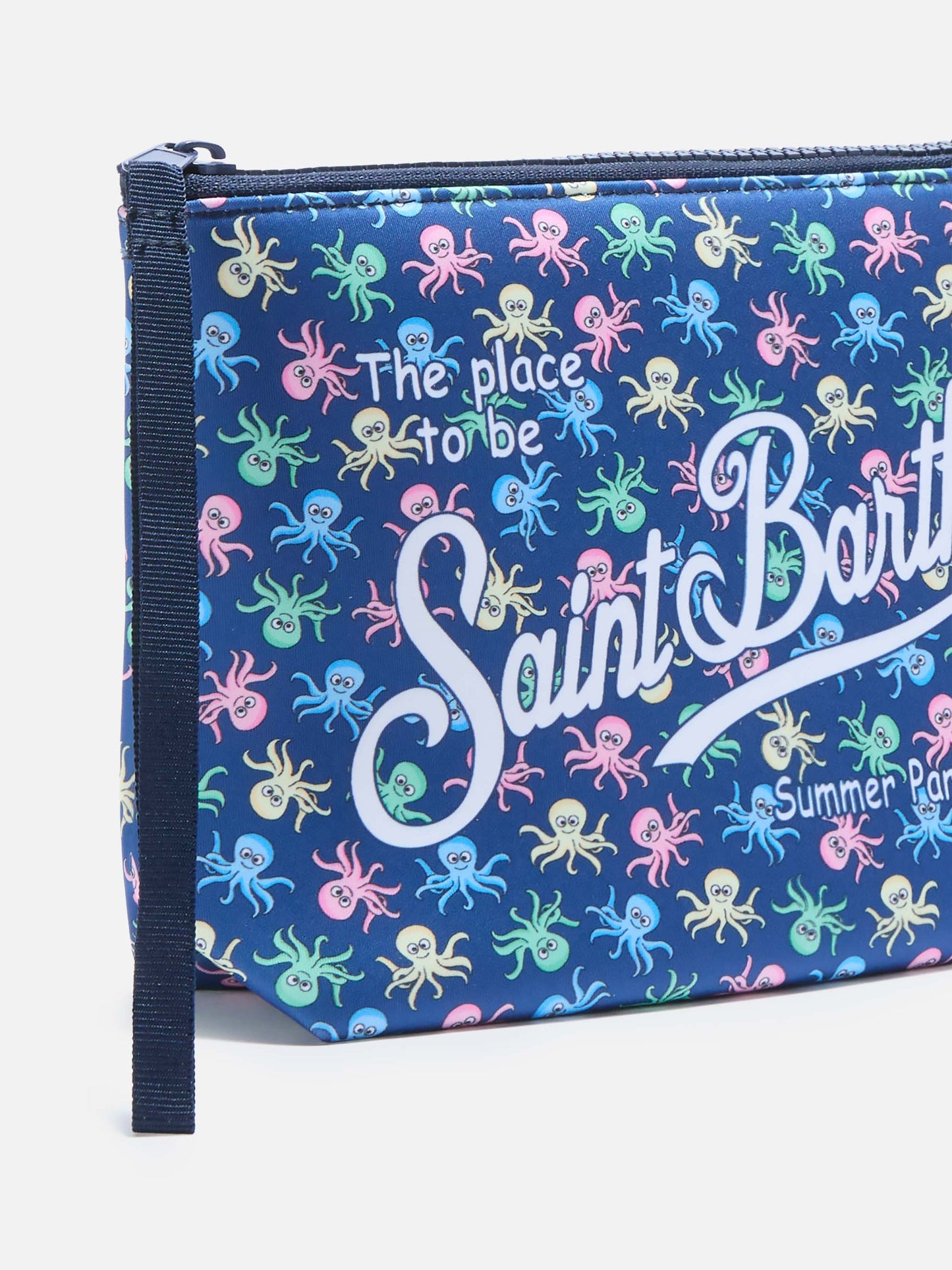 Aline scuba blue pouch with octopus print