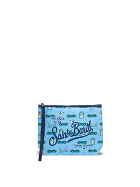 Aline scuba pochette with cars and beach huts print - MC2 Saint Barth