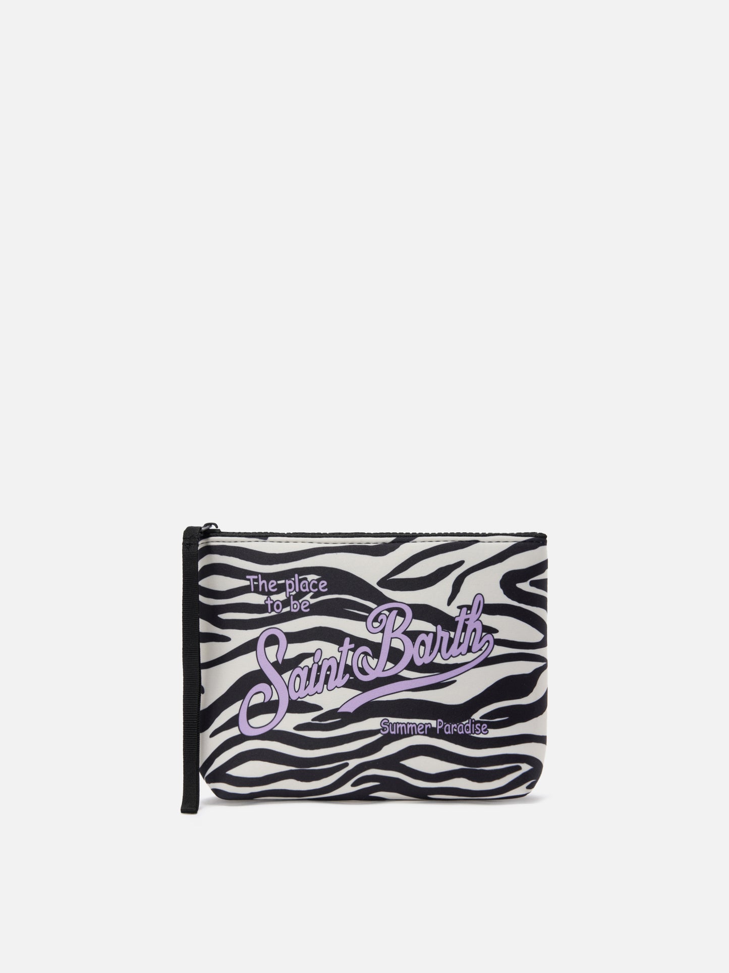 Pochette Aline in scuba con stampa zebrata