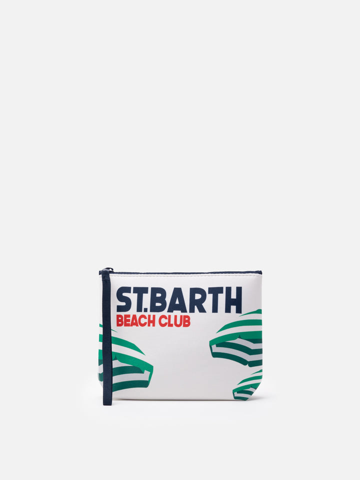 Aline scuba pochette with Saint Barth postcard print - MC2 Saint Barth