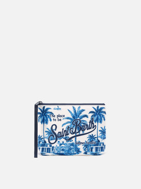 Pochette Aline in scuba con stampa Toile de Jouy | Special Edition