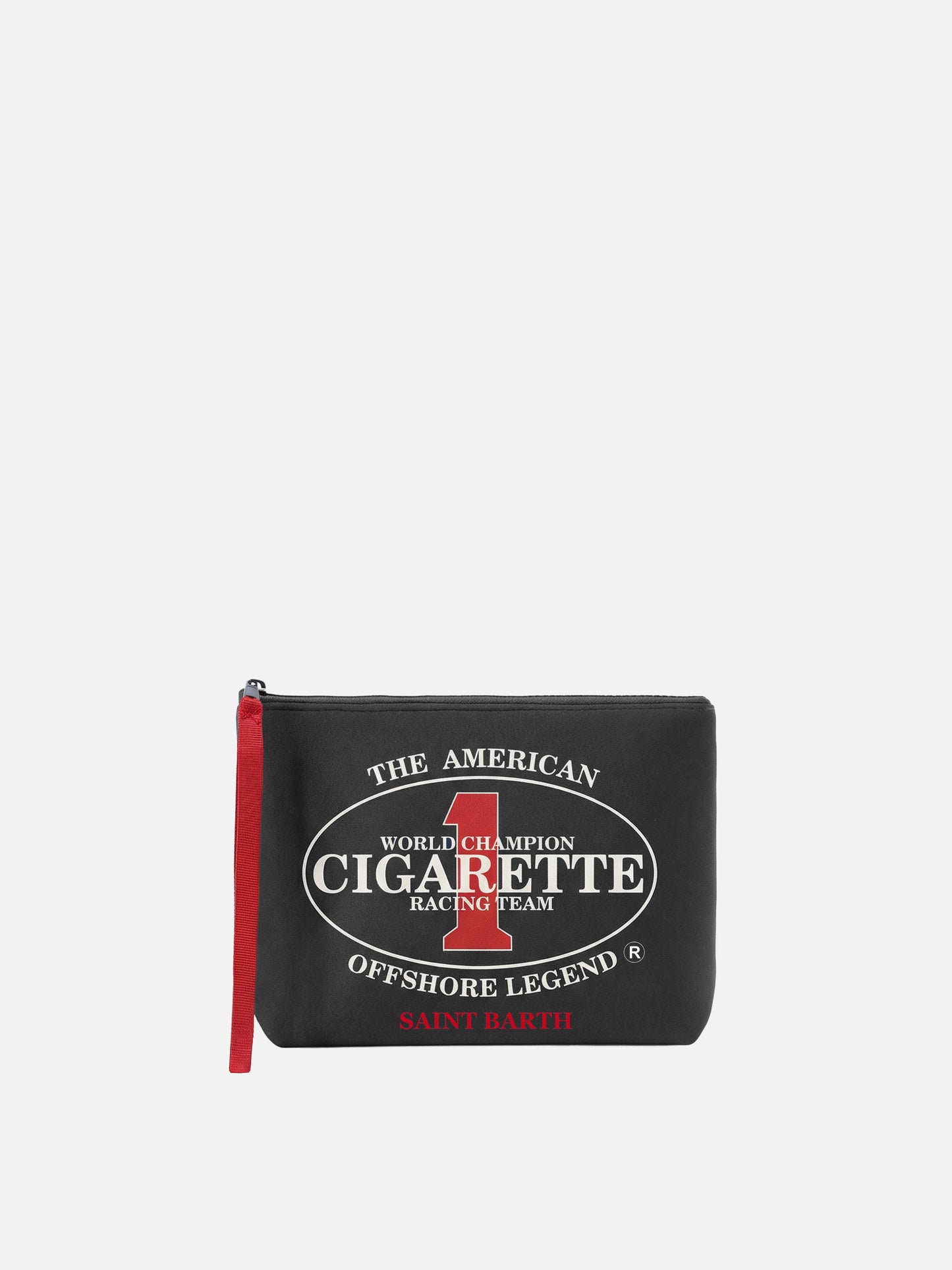 Pochette Aline in scuba nera con ricamo Cigarette Racing Team | Special Edition