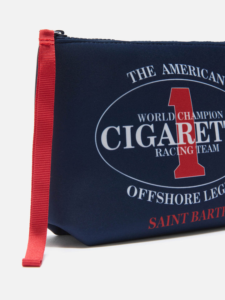Aline blue scuba pouch with Cigarette Racing Team embroidery | Special Edition