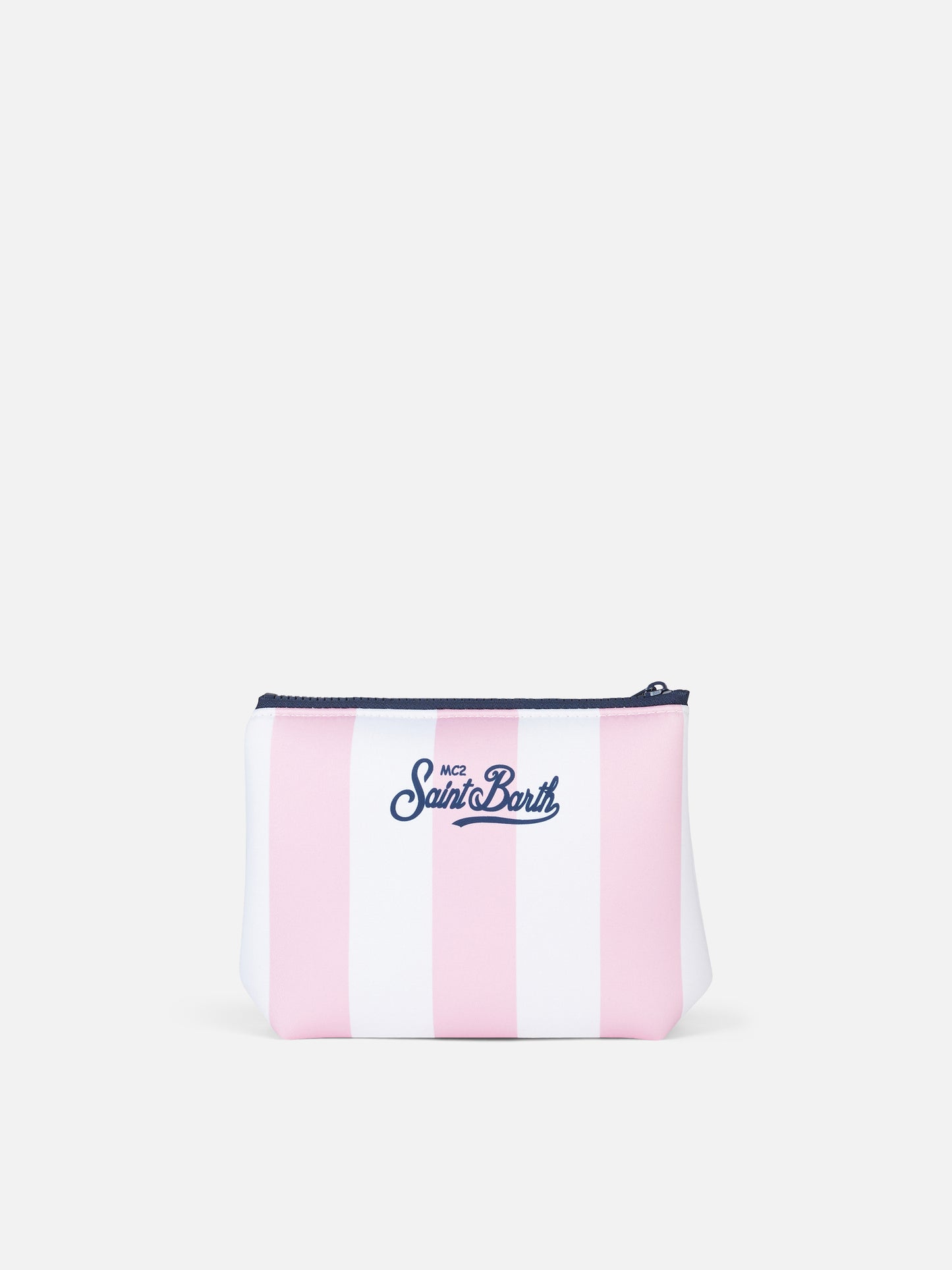 Miami rosa gestreifte Scuba-Pochette Aline