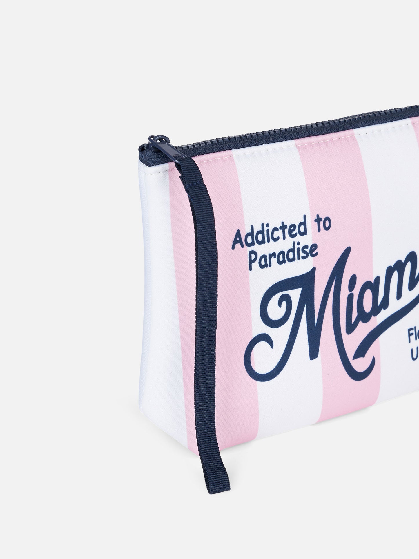 Miami rosa gestreifte Scuba-Pochette Aline