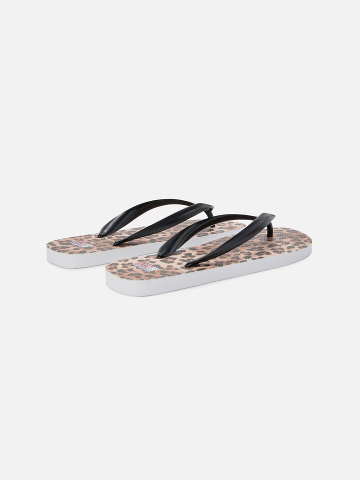 Infradito Alma slip-on in gomma con stampa leopardata