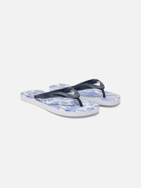 Tongs slip-on en caoutchouc Alma avec imprimé Toile de Jouy 