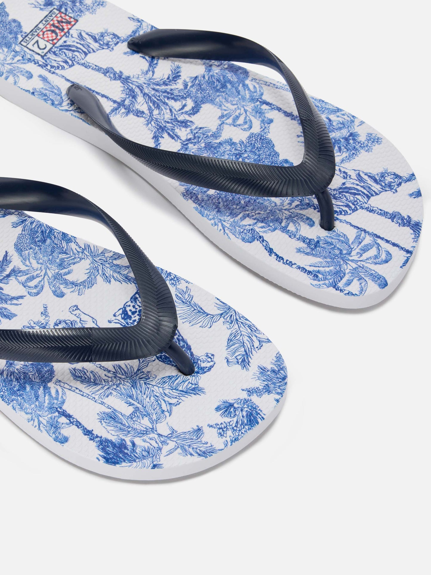 Tongs slip-on en caoutchouc Alma avec imprimé Toile de Jouy 