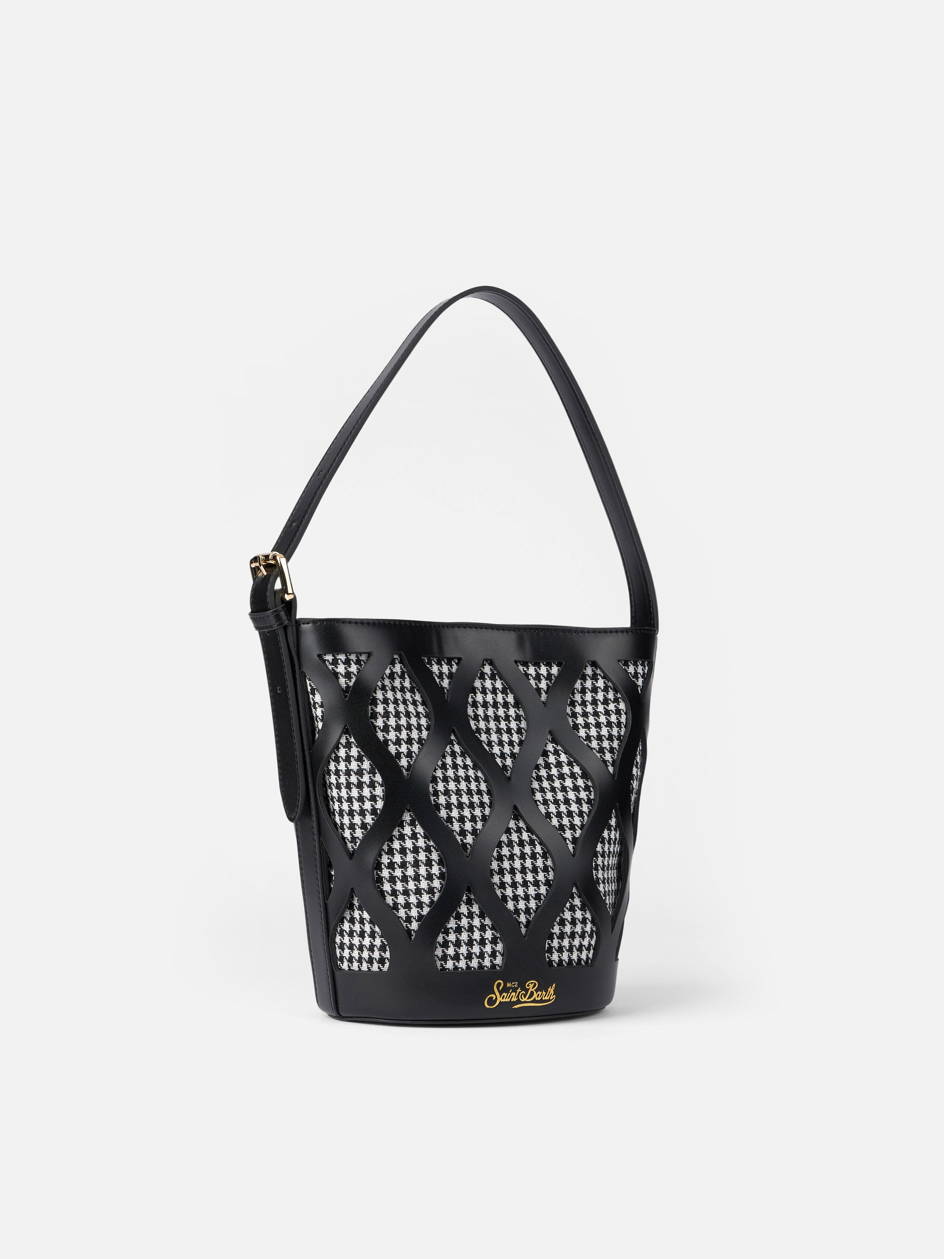 Bucket bag Alexandra with pied de poule print - MC2 Saint Barth