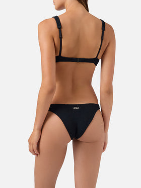 Bikini negro de efecto arrugado Amira Elise 