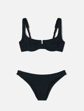 Bikini negro de efecto arrugado Amira Elise 