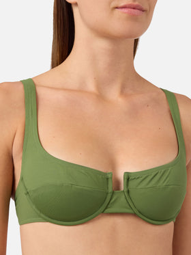 Top bikini Amira balconette verde militare 
