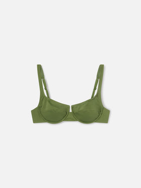 Top bikini Amira balconette verde militare 