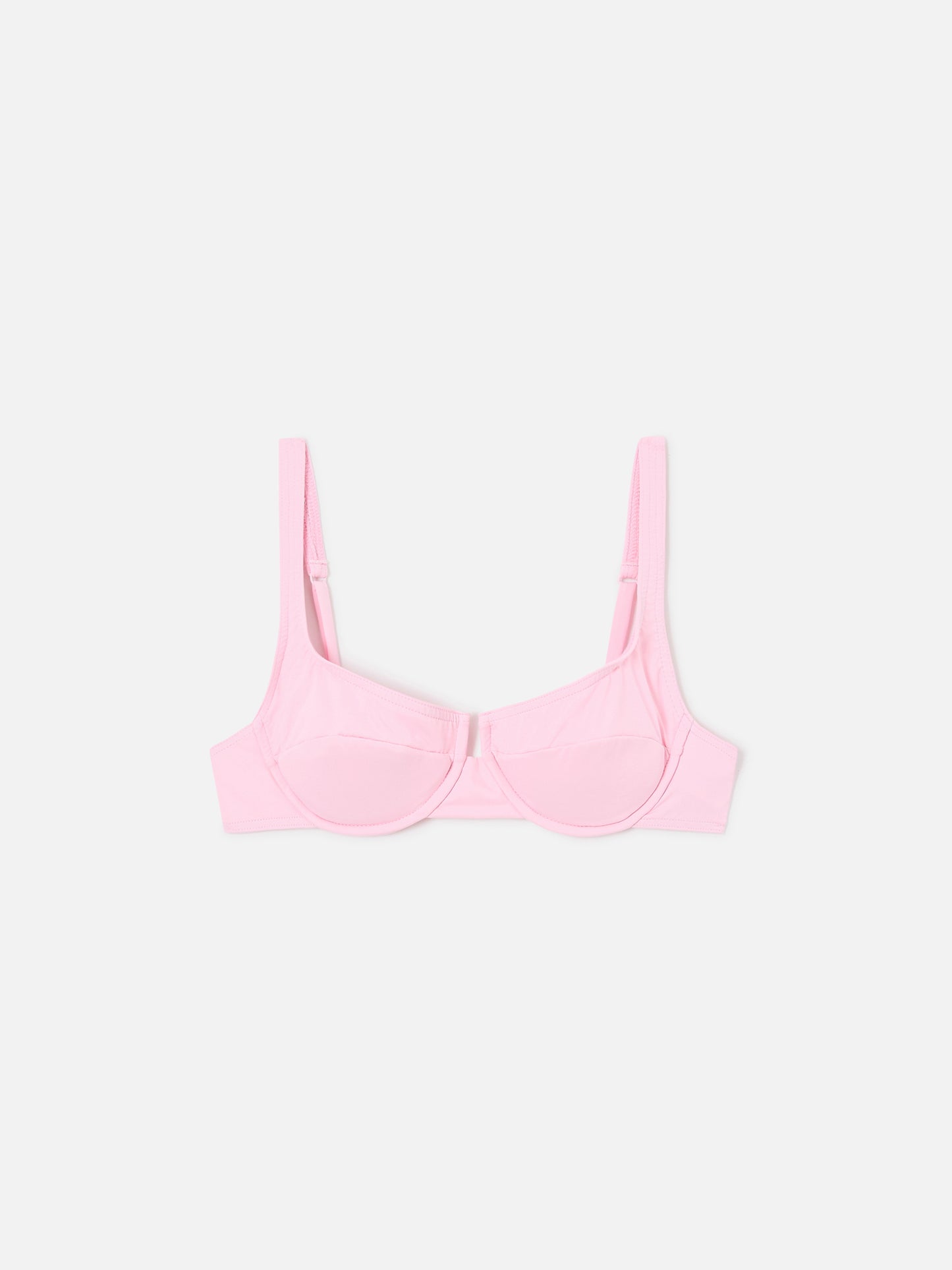 Top de bikini balconette Amira en rosa pastel liso 