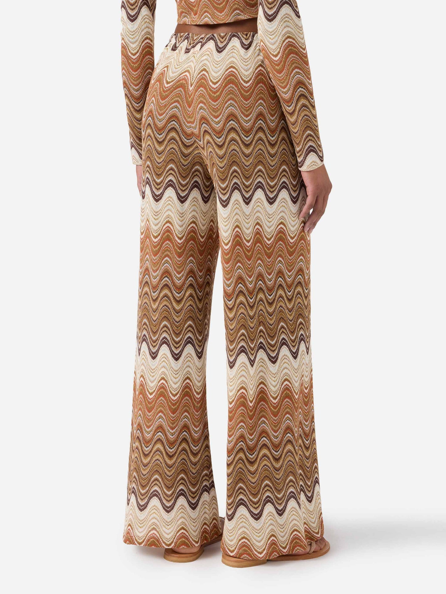 Brown Amalia degradé raschel long trousers