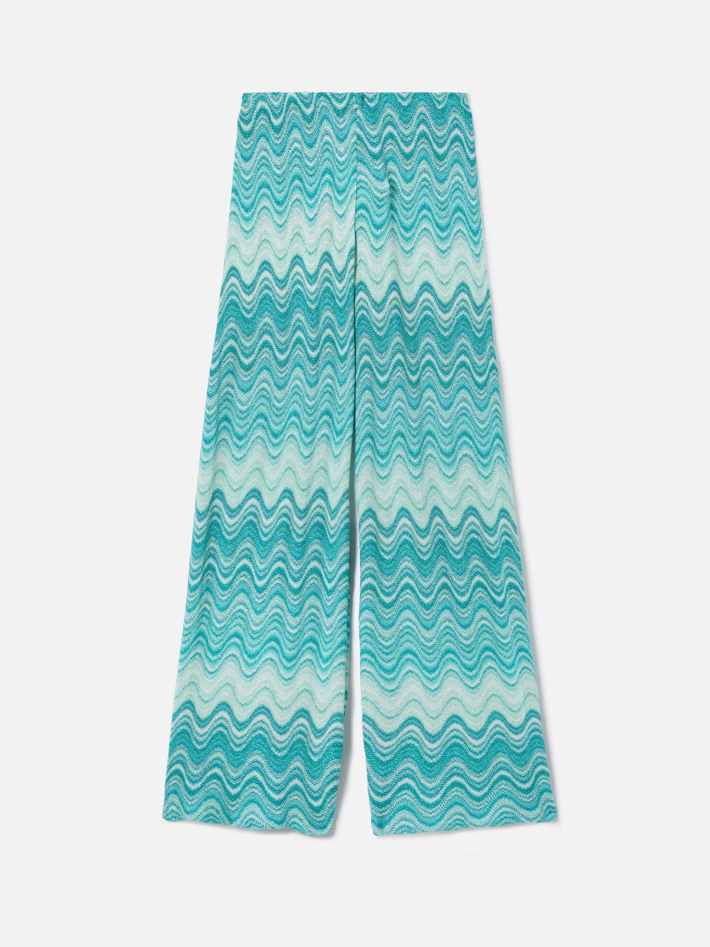 Aqua green Amalia degradé raschel long trousers