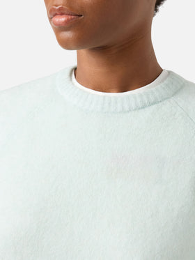 Light mint Ammy soft alpaca wool blend crewneck knit