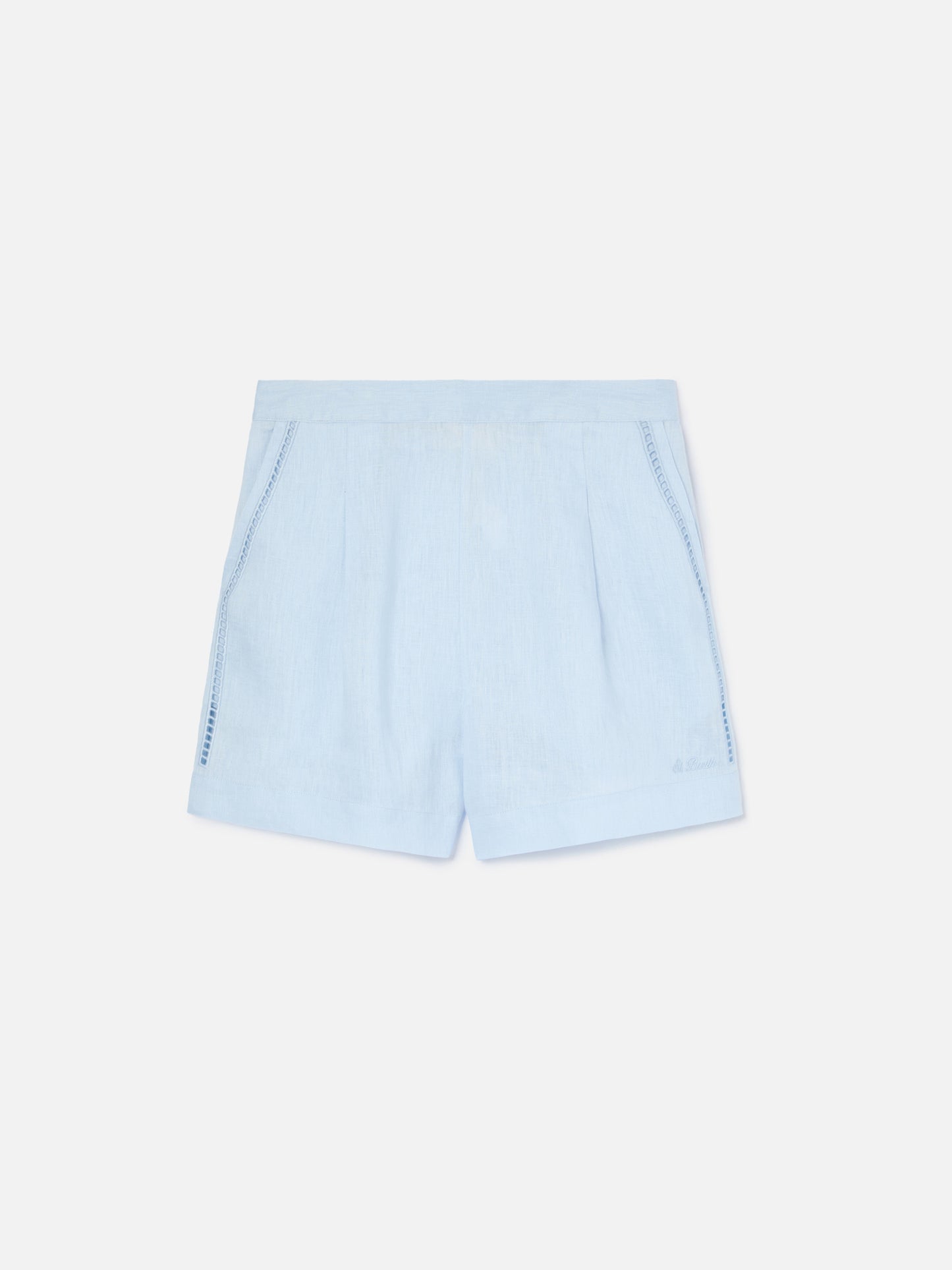 Light blue Amani linen shorts