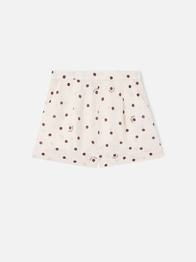 short en lin Amani à imprimé à pois 