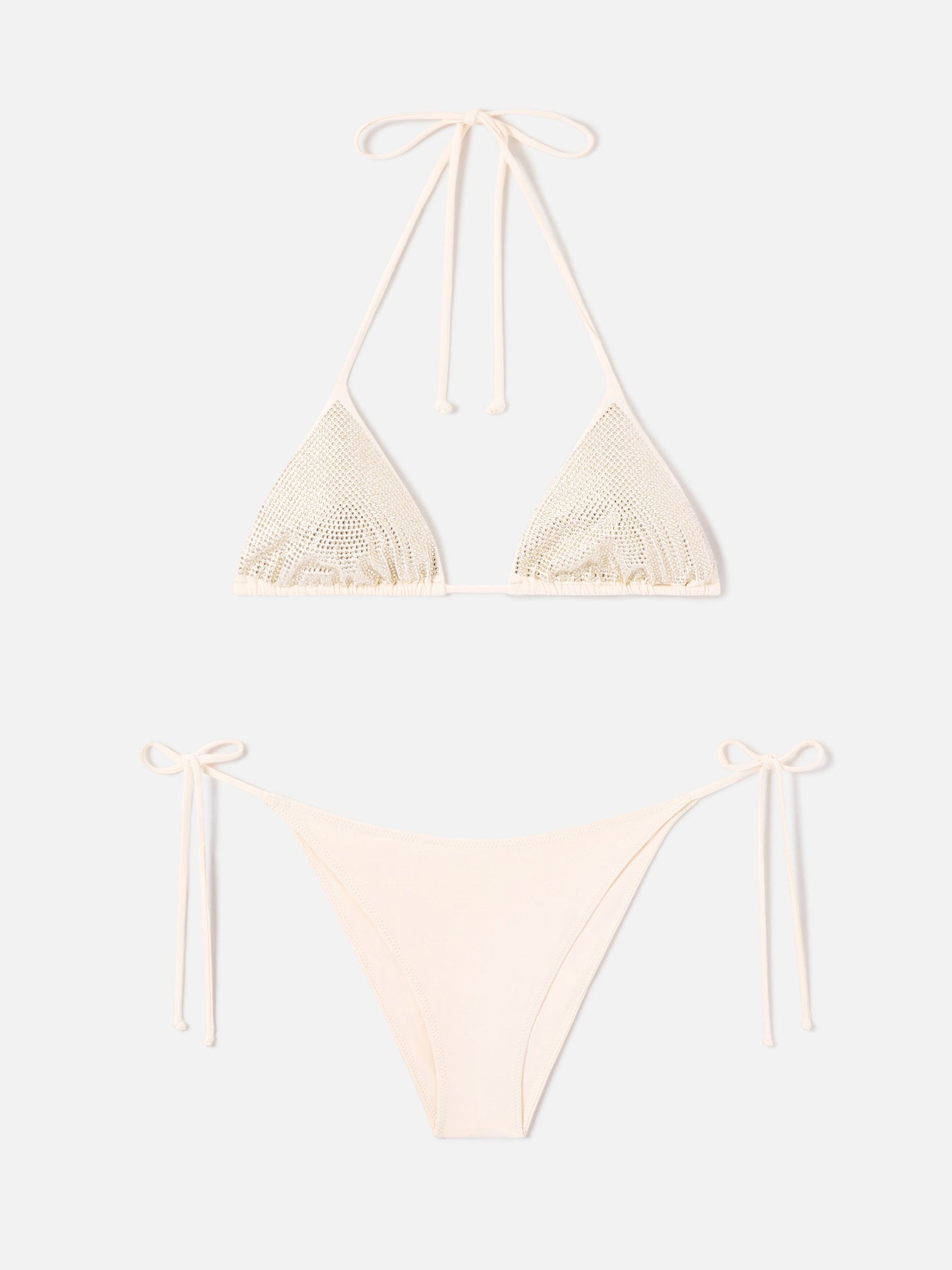 Bikini de triángulo Annabelle Virgo beige con strass 