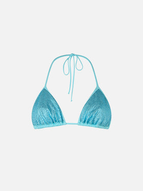 Woman triangle top swimsuit Annabelle with rhinestones - MC2 Saint Barth