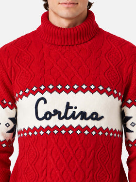 Jersey de cuello medio alto con lettering Cortina 