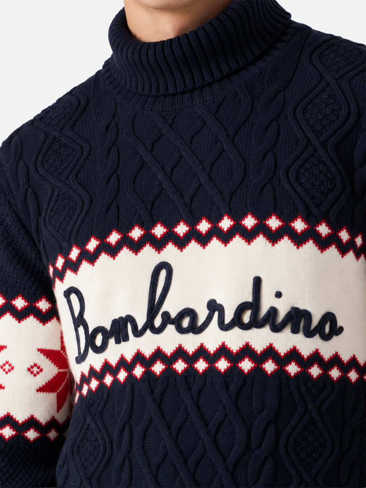Pull à demi-col montant avec lettrage Bombardino 