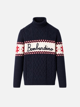 Pull à demi-col montant avec lettrage Bombardino 