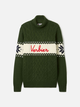 Half-turtleneck sweater with Verbier lettering